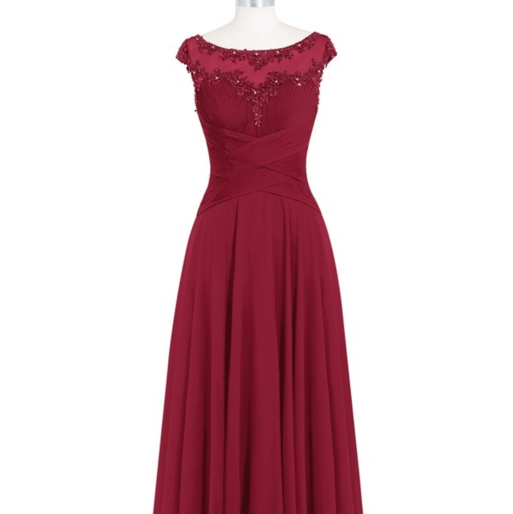 Azazie Mina Burgundy Bridesmaid Dress